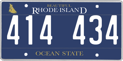RI license plate 414434