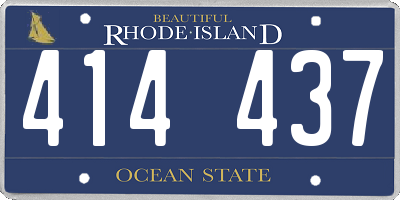 RI license plate 414437