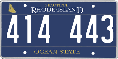 RI license plate 414443