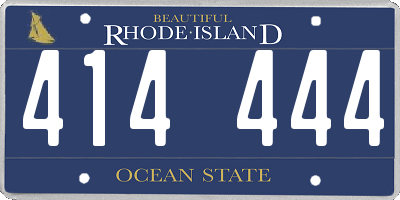 RI license plate 414444