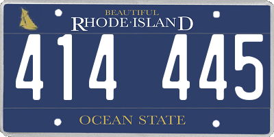 RI license plate 414445