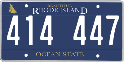 RI license plate 414447