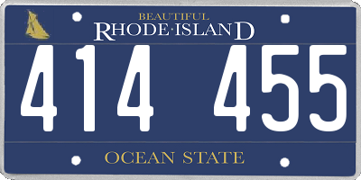 RI license plate 414455