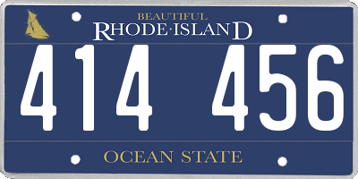 RI license plate 414456