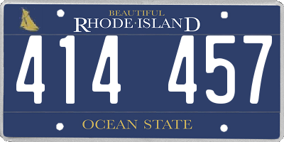 RI license plate 414457