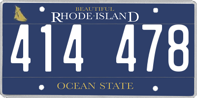 RI license plate 414478