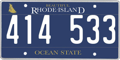 RI license plate 414533