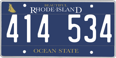 RI license plate 414534