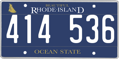 RI license plate 414536