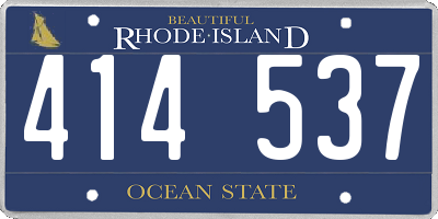 RI license plate 414537