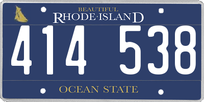 RI license plate 414538
