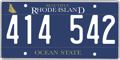 RI license plate 414542
