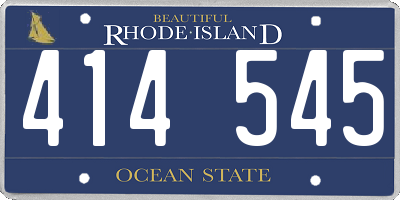 RI license plate 414545