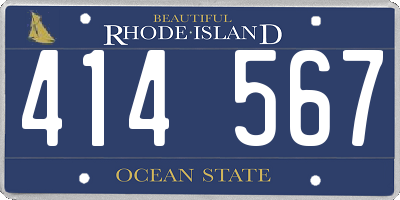 RI license plate 414567