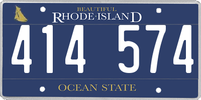 RI license plate 414574