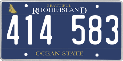 RI license plate 414583