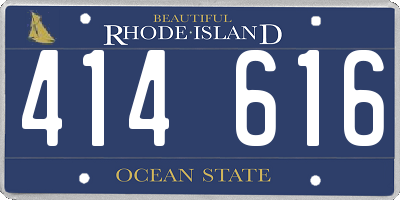 RI license plate 414616