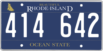 RI license plate 414642