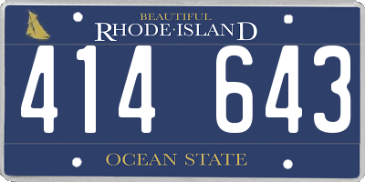 RI license plate 414643