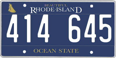 RI license plate 414645