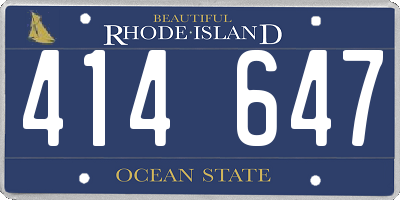 RI license plate 414647
