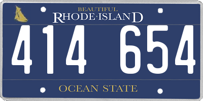 RI license plate 414654