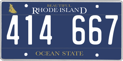RI license plate 414667