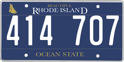 RI license plate 414707