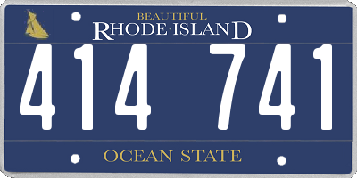 RI license plate 414741