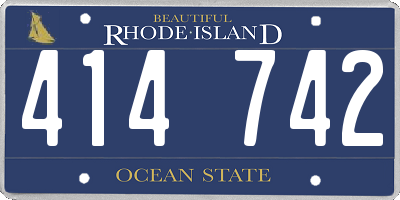 RI license plate 414742