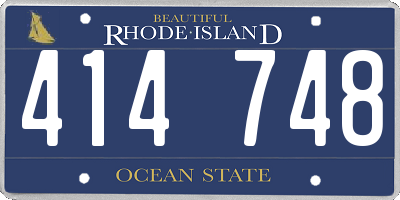 RI license plate 414748
