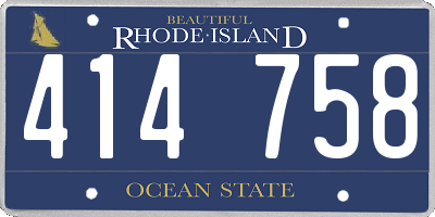 RI license plate 414758