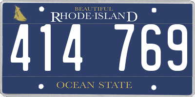 RI license plate 414769