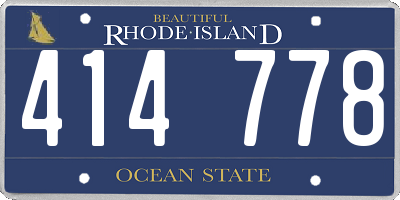 RI license plate 414778