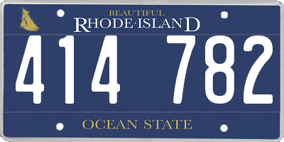 RI license plate 414782