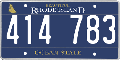 RI license plate 414783