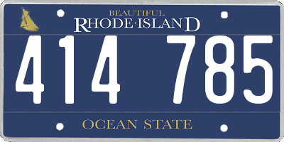 RI license plate 414785