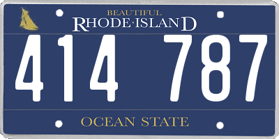 RI license plate 414787