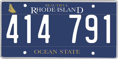 RI license plate 414791