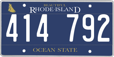 RI license plate 414792