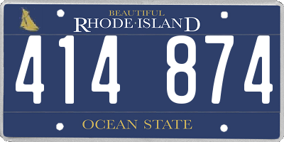 RI license plate 414874