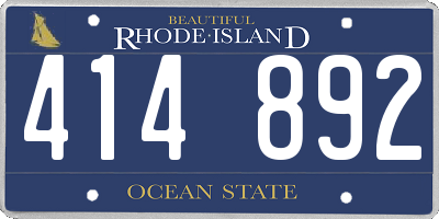 RI license plate 414892
