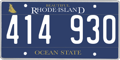 RI license plate 414930