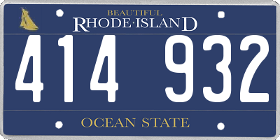 RI license plate 414932
