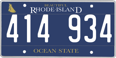 RI license plate 414934