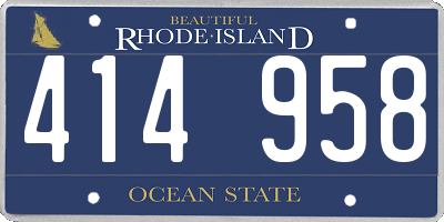RI license plate 414958
