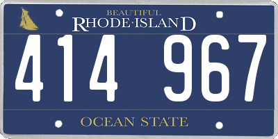 RI license plate 414967