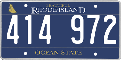 RI license plate 414972