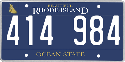 RI license plate 414984