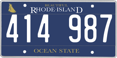 RI license plate 414987